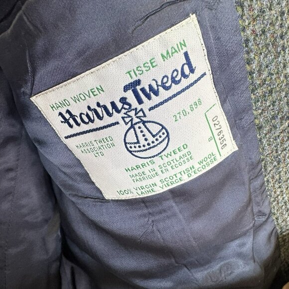 Vintage Harris Tweed Blazer Sport Coat Jacket Mens Size 40R Gray Wool - Picture 6 of 7